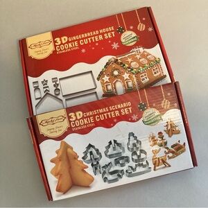 5/$18 2 Cmas Cookie Cutter Sets 3D Gingerbread House Reindeers & Christm…